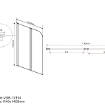 Душевая шторка на ванну Vincea VSB-12114CL, 1140*1400, хром, стекло прозрачное