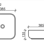 Накладная раковина Ceramica Nova Element CN6012, 38.5 см