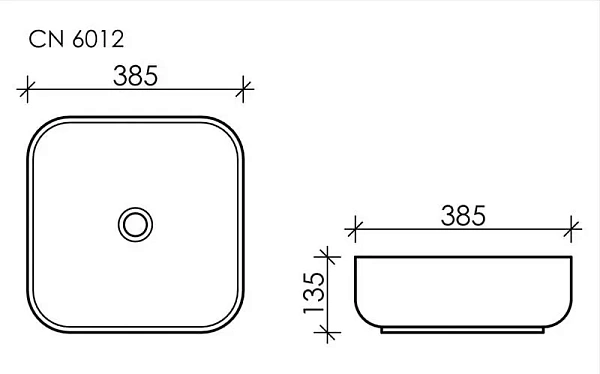 Накладная раковина Ceramica Nova Element CN6012, 38.5 см