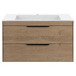 Тумба под раковину Vincea Chiara 2D 800 подвесная, 2 выкатных ящика soft-close, N.Oak