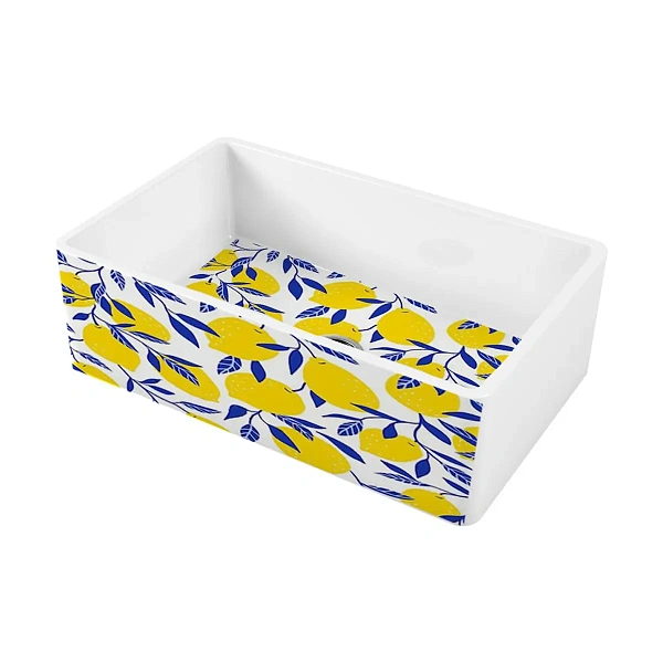 Omoikiri Mikura 76-Lemon Natceramic/white