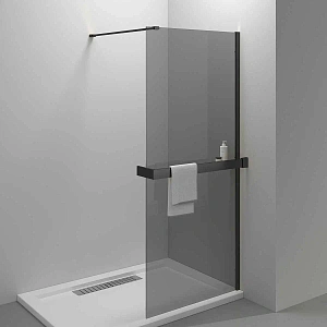 Душевая перегородка Vincea Walk-In HR VSW-4HR100CGB, 1000*2000, черный, стекло тонированное