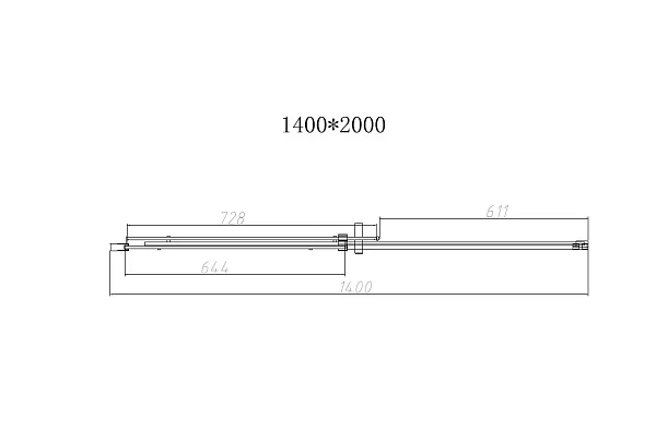 Душевая дверь Vincea Dice VDS-4D140CLB, 1400, черный, стекло прозрачное