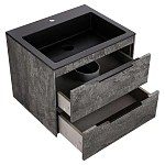 Тумба под раковину Vincea Chiara 2D 600 подвесная, 2 выкатных ящика soft-close, G.Stone