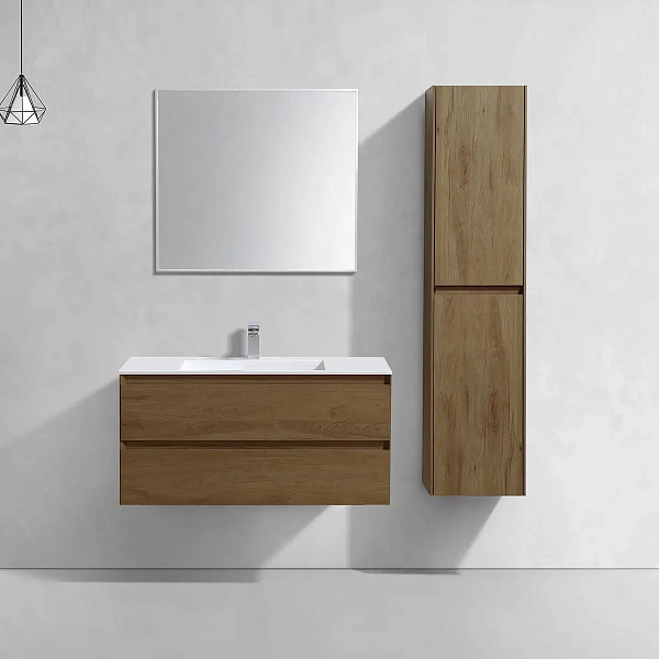 Тумба под раковину Vincea Luka 1000 подвесная, 2 выкатных ящика soft-close, T.Oak