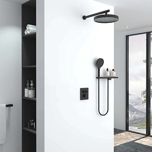 Душевой комплект Vincea Inspire VSFW-3I21MT2RMB встраиваемый, термостатический, двухрежимный, черный