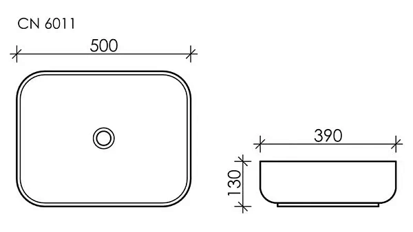 Накладная раковина Ceramica Nova Element CN6011, 50 см