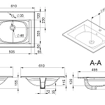 M70AWCC0602WG Spirit V2.0, Раковина мебельная, керамическая, 60 см, встроенная, цвет: белый, глянец