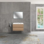 Тумба под раковину Vincea Gio 800 подвесная, 2 выкатных ящика soft-close, N.Oak