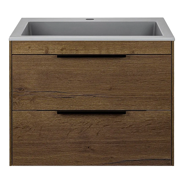 Тумба под раковину Vincea Chiara 2D 600 подвесная, 2 выкатных ящика soft-close, T.Oak