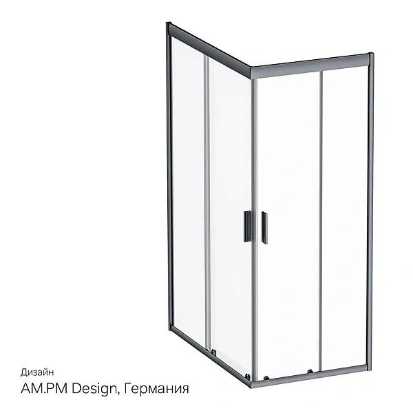 W90G-404-120280-BT Gem Twin Slide 120x80. Душевое ограждение,120x80, профиль черный мат., стекло про