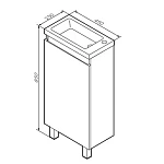 M85AFSX0451WG X-Joy, База под раковину, напольная, 45 см, 1 дверца, белый глянец