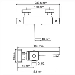 Смеситель для ванны с термостатом WasserKRAFT Alme 1511 Thermo