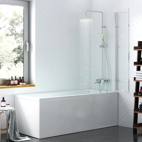 Стеклянная шторка для ванны Damixa Skyline 80х140 см, DX35WBS-D080-140MT