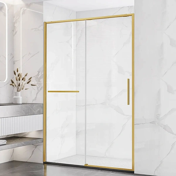 Душевая дверь Vincea Slim Soft VDS-1SS120CLG, 1200, брашированное золото, стекло прозрачное