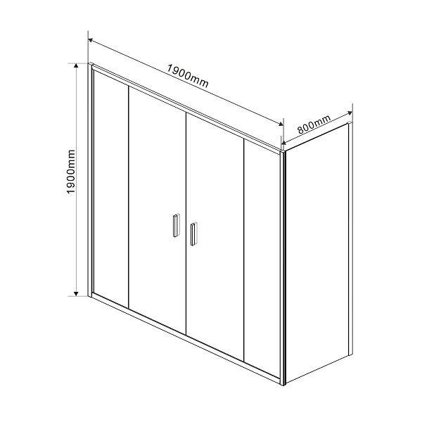 Душевой уголок Vincea Garda VSR-1G28019CL, 1900*800, хром, стекло прозрачное