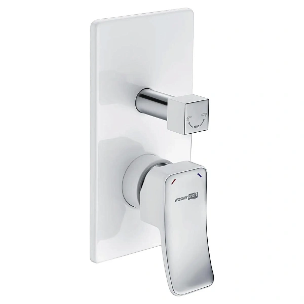 Встраиваемый смеситель для ванны и душа WasserKRAFT Aller 10641WHITE