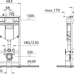 Инсталляция с унитазом Norm Fit 9773B099-7207, кнопка хром