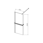 Душевая перегородка Vincea Walk-In HR VSW-4HR800CGB, 800*2000, черный, стекло тонированное