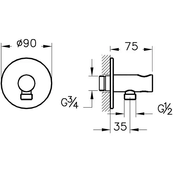 Встраиваемый смеситель с гигиеническим душем VITRA Hygienic A49271EXP