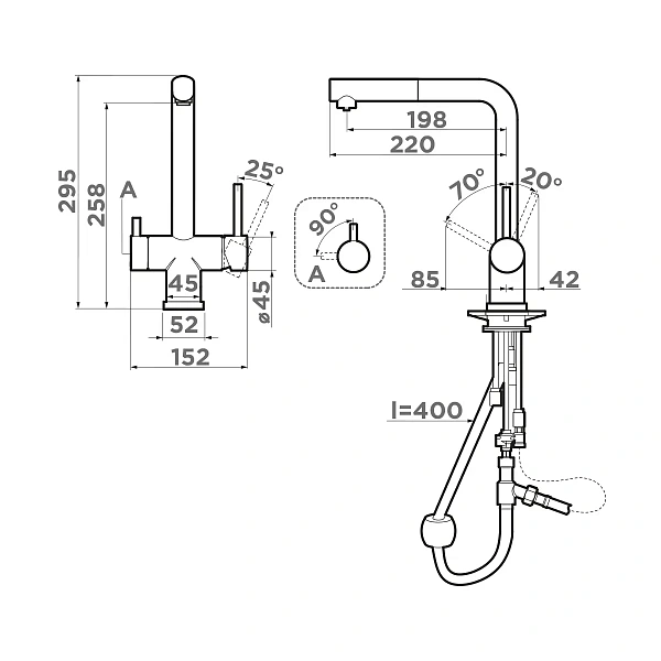 Смеситель для кухни Omoikiri Takamatsu-S-LG 4994476