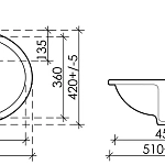 Интегрированная раковина Ceramica Nova Element CN6042, 51 см