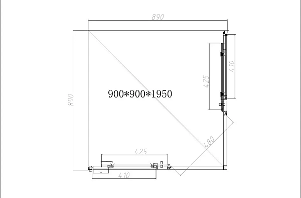 Душевой уголок Vincea Slim-N VSS-4SN900CL, 900*900, хром, стекло прозрачное
