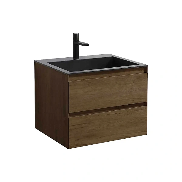 Тумба под раковину Vincea Luka 600 подвесная, 2 выкатных ящика soft-close, T.Oak