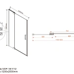 Душевая дверь Vincea Extra VDP-1E1112CLB, 1100/1200, черный, стекло прозрачное