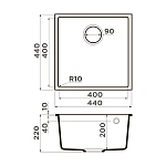 Omoikiri Bosen 44-U-GR Tetogranit/leningrad grey