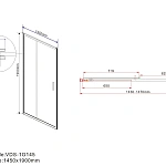 Душевая дверь Vincea Garda VDS-1G145CL, 1450, хром, стекло прозрачное