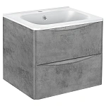 Тумба под раковину Vincea Paola 600 подвесная, 2 выкатных ящика soft close, Beton