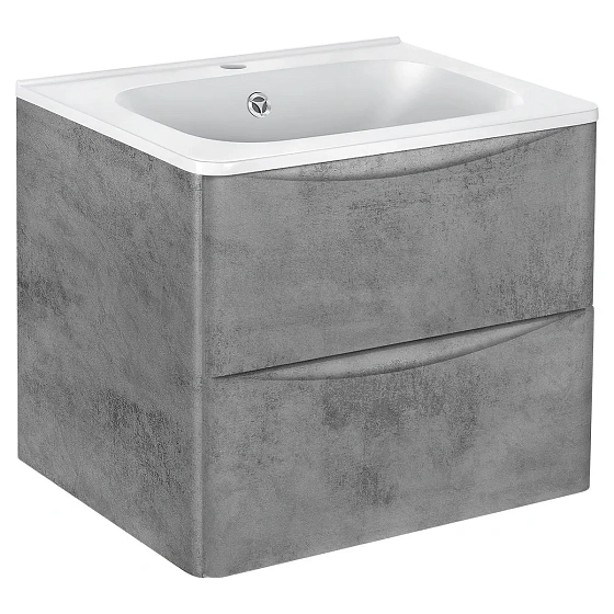 Тумба под раковину Vincea Paola 600 подвесная, 2 выкатных ящика soft close, Beton