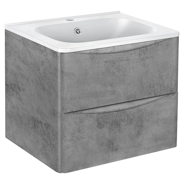 Тумба под раковину Vincea Paola 600 подвесная, 2 выкатных ящика soft close, Beton