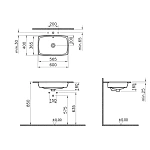 Полувстраиваемая раковина VITRA Metropole 5668B003-0012 60 см