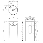 Раковина из искусственного камня Vincea VBS-6SP01MW, 400*400*850, напольная, цвет белый матовый