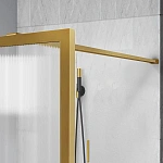 Душевая перегородка Vincea Walk-In VSW-1HP800FLBG, 800*2000, брашированное золото, стекло рифленое