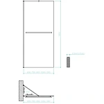Душевая перегородка Santerika 69х195 см, SANP01.BLTH.69 с полотенцедержателем