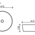 Накладная раковина Ceramica Nova Element CN6013, 41.5 см
