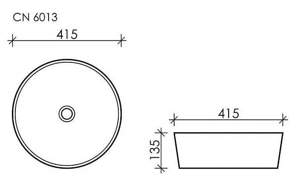 Накладная раковина Ceramica Nova Element CN6013, 41.5 см