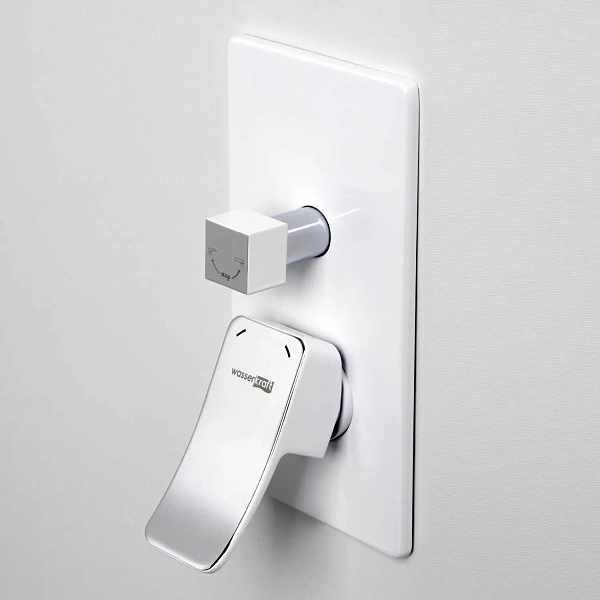 Встраиваемый смеситель для ванны и душа WasserKRAFT Aller 10641WHITE