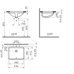 Интегрированная раковина VITRA S50 5339B003-0012, 50 см