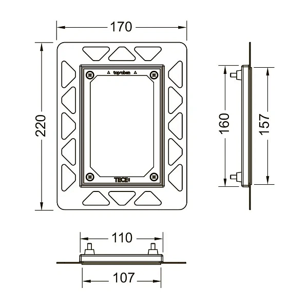 Рамка для монтажа кнопки Tece TECEfilo urinal 9242040 хром