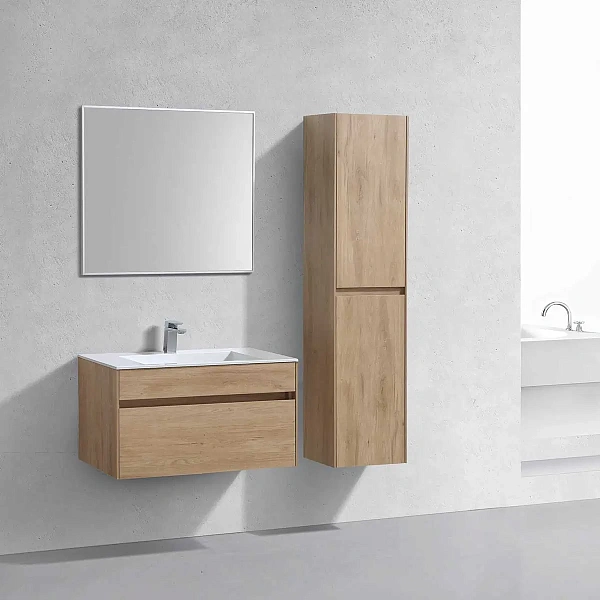 Тумба под раковину Vincea Chiara 800 подвесная, 1 выкатной ящик soft-close, N.Oak