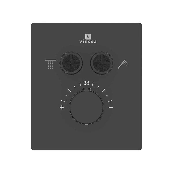 Душевой комплект Vincea Inspire VSFW-3I21MT2RMB встраиваемый, термостатический, двухрежимный, черный