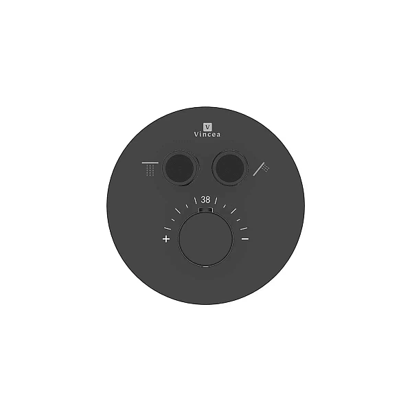 Душевой комплект Vincea Inspire VSFW-3I22MT2RMB встраиваемый, термостатический, двухрежимный, черный