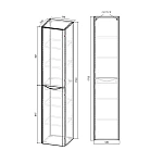 Шкаф-пенал Vincea Paola VSC-2P170VO-L подвесной, 1700*350*350, V.Oak, левый