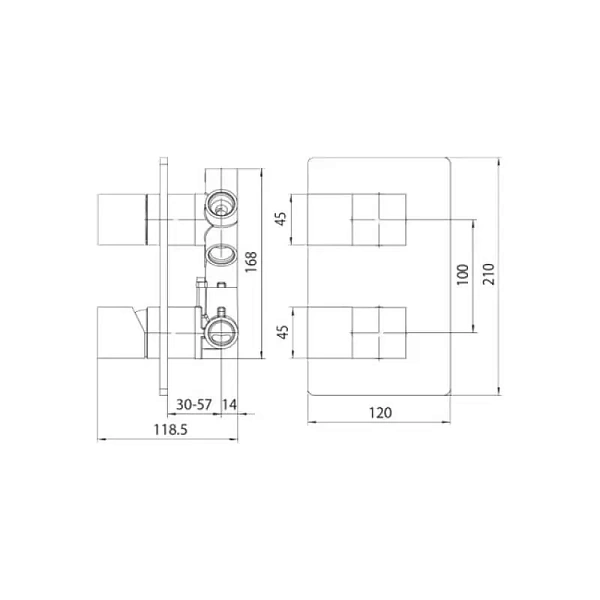 Встраиваемый смеситель для ванны и душа Bossini Cube Z00062.030