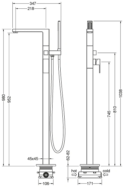 Напольный смеситель для ванны Timo Selene 2210/00Y-CR