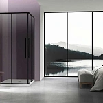 Душевой уголок Vincea Slim-N VSS-4SN8010CGB, 1000*800, черный, стекло тонированное
